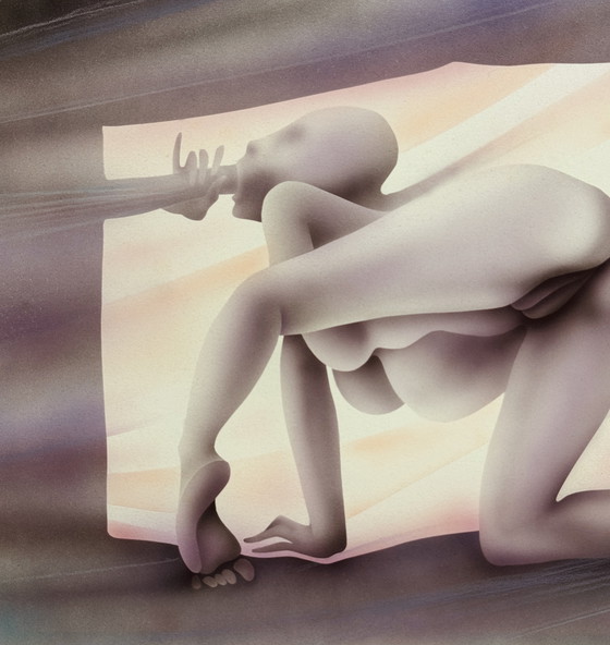 Image 1 of Yvon Adam peinture érotique vers 1985 / encadrée 