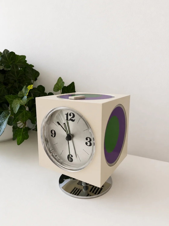 Sveglia Cubic Romantic - Orologio Space Age Raymond Loewy – Chrome (photo 2 of 6)