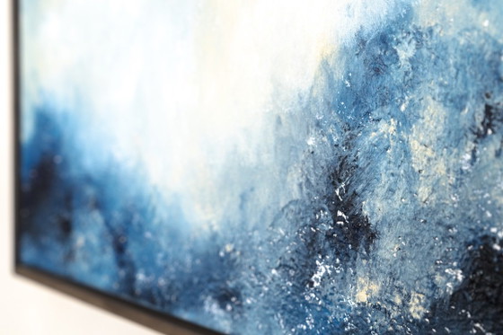 Original Framed Blue Abstract Landscape Painting, Acrylic on Canvas - I Was Looking for This (photo 13 of 19)