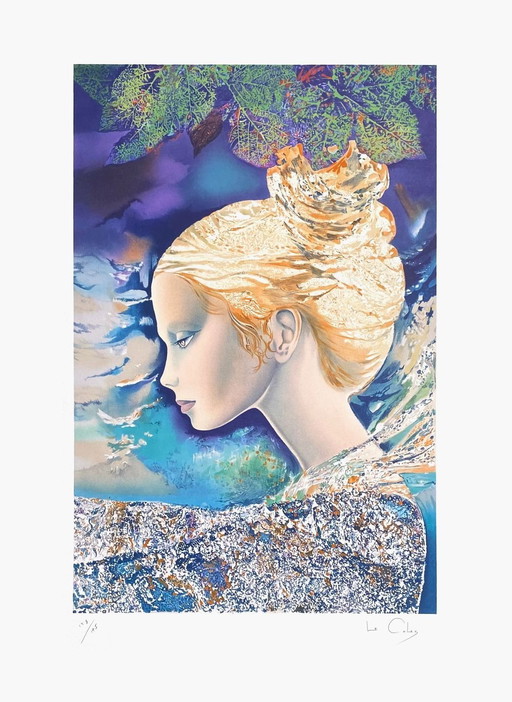 Pierre LE COLAS Pensive Signed lithograph 1985
