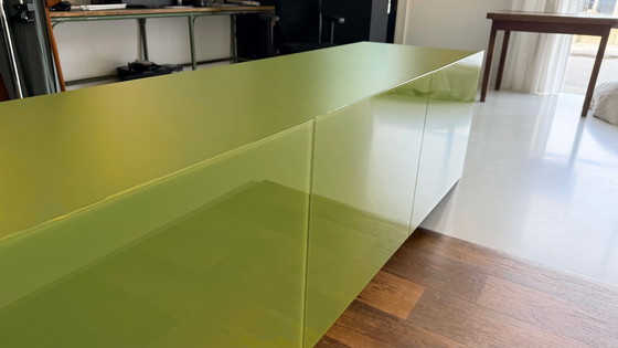 Image 1 of Meuble mural design Lago « Amplia » – buffet suspendu vert olive