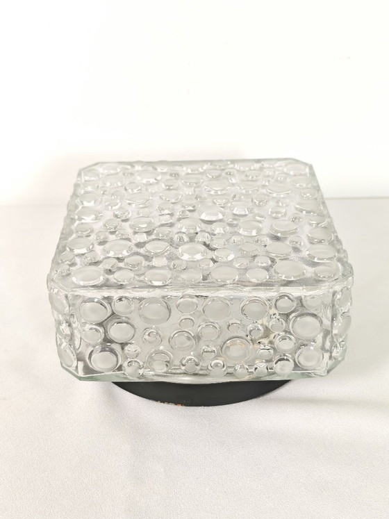 Image 1 of Vintage Hustadt Leuchten Bubble Glass Flush Mount or Sconce / 1970s Space Age Mid Century Modern Wall Light / West Germany Desig