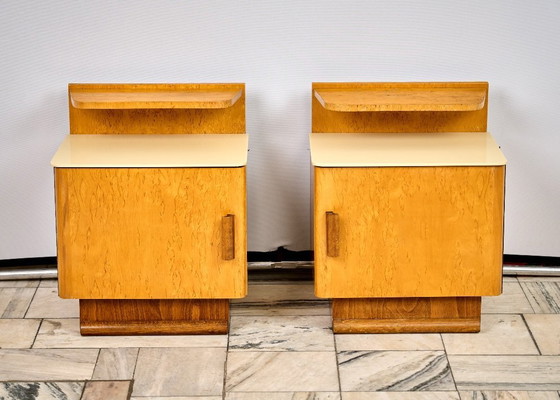 Image 1 of Set of two Art Déco nightstands by Jindřich Halabala, 1960s, Czechoslovakia