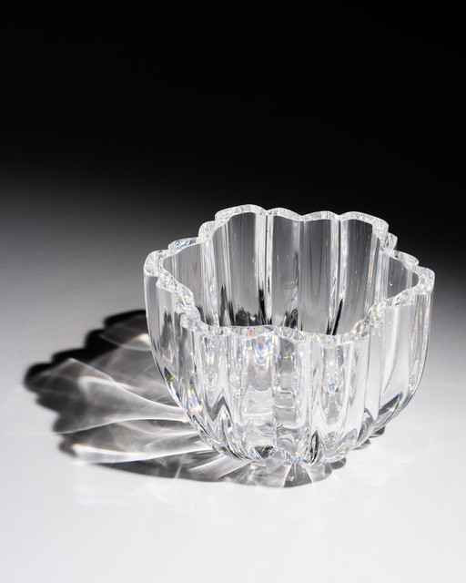 Kosta Boda Anna Ehrner “Olivia” kristallen schaal model 58028 Zweden jaren 70 gesigneerd H11cm