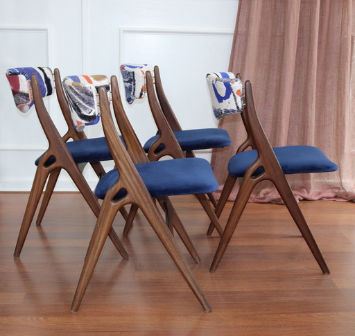 Louis Van Teeffelen Aska 4 Dining Chairs