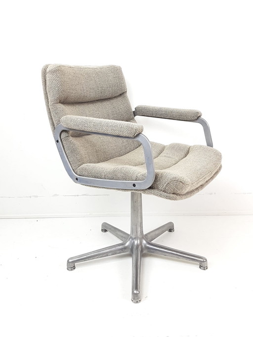 Sedia da ufficio vintage Artifort | poltrona girevole tessuto De Ploeg lana beige sabbia