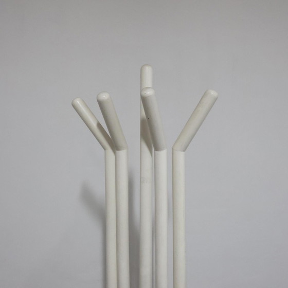 Image 1 of Porte-manteau vintage post-moderne, design moderne des années 1980, bois et laiton