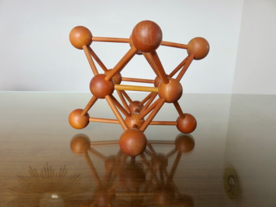 Image 1 of Scultura in legno "Atomium" dalla mostra di Bruxelles, anni '70, vintage