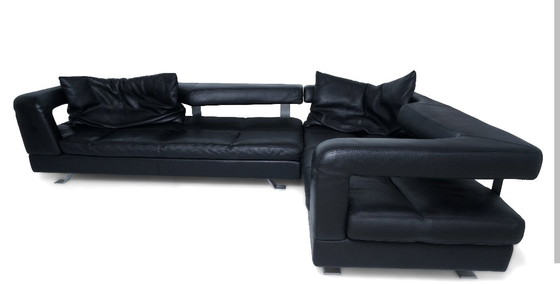 Image 1 of Divano in pelle nera Formenti Wave 2001