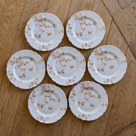 Image 1 of Piatti da dessert antichi in porcellana Limoges Haviland con decorazione a forma di uccello