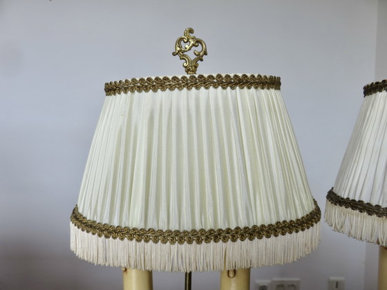 Image 1 of Paire De Lampes Bouillotte En Bronze Doré Style Empire