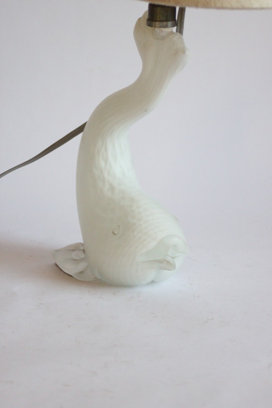 Image 1 of Visvormige Murano glazen tafellamp, Italië 1950