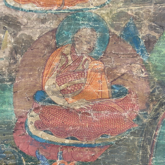 Thangka tibetano monumentale della stirpe Sakya con Hevajra – Tradizione Ngor antica, seconda metà del XV (photo 7 of 11)