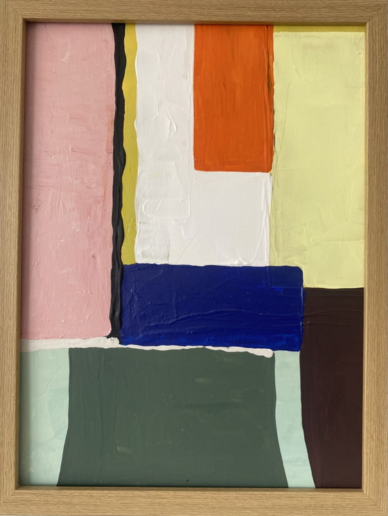 Image 1 of Two abstract paintings 30x40 cm including frame