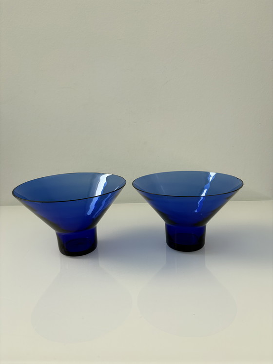 Image 1 of Mid Century Classic martiniglazen in kobaltblauw