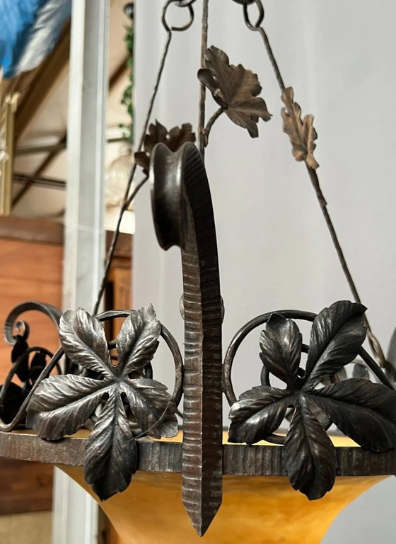 Müller Frères Lunéville ( ). Lámpara de araña estilo Art Nouveau. – Muller, Lámparas de araña, Crystal, Glass (photo 4 of 7)