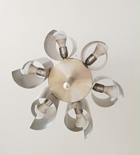 Space Age Chandeliers aluminum 1970 Polam Bielsko – Aluminium (photo 10 of 14)