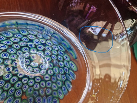 Image 1 of Présentoir à gâteaux Murano : Verre bleu et vert avec murrines
