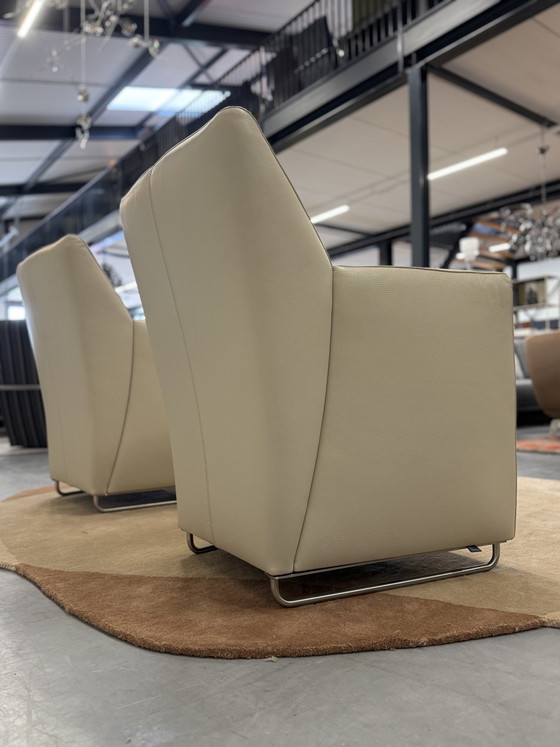 Image 1 of 2 Sillones Leolux Galathea Senso color blanco roto