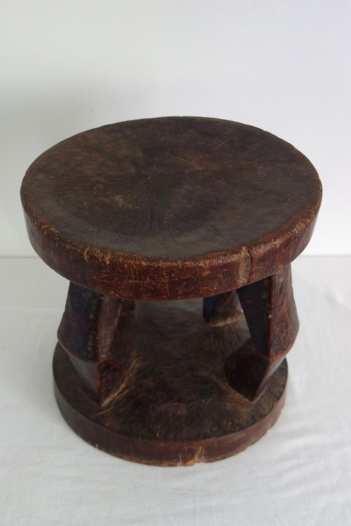Traditional Vintage Lobi Stool, Burkina Faso