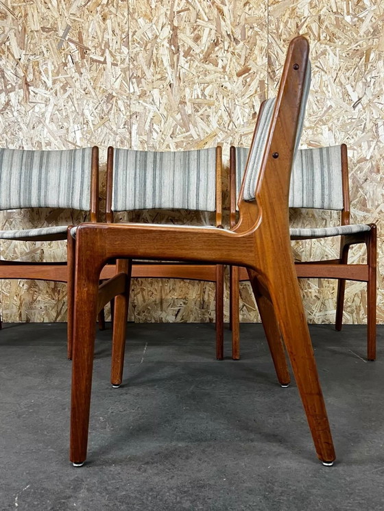 Image 1 of 4x 60's 70's Teak Chair Chaise Dining Chair Henning Kjaernulf Danish 60s