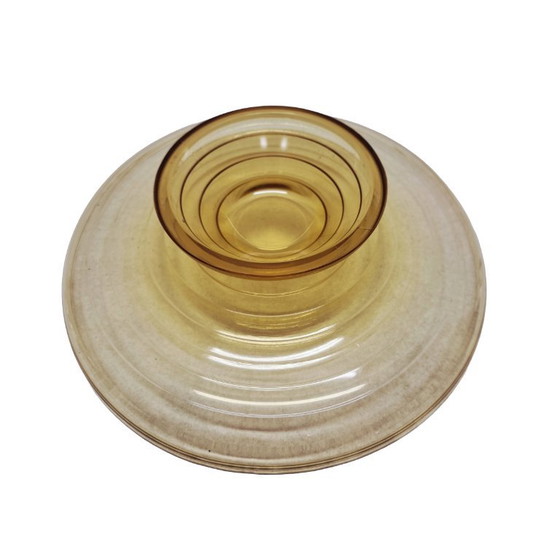 Image 1 of Ciotola gialla di metà secolo a piedi