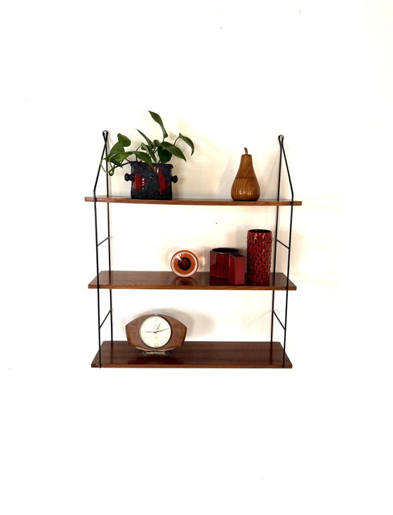 Image 1 of Vintage walnut wall rack WHB Germany ‘60