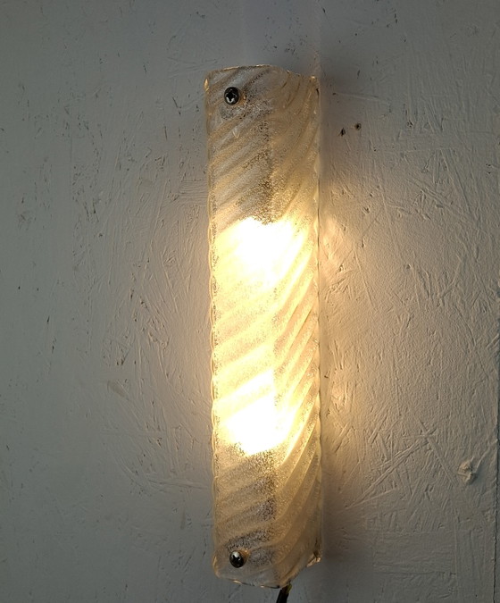 Image 1 of Vintage Wandlamp IJsglas Mid Century Modern Design