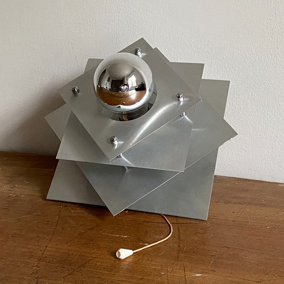 Image 1 of Wandleuchten im Stil des Weltraumzeitalters. 1970. Gebürsteter Edelstahl.