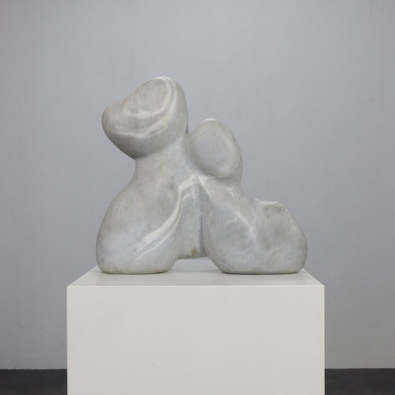 Image 1 of Mother and child - Marble sculpture by Mario Orsogna