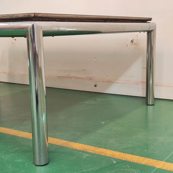 Image 1 of Tavolino da caffè vintage bianco cromato