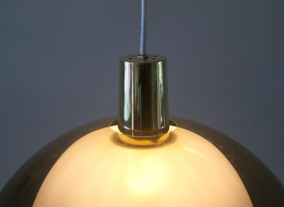 Yki Nummi Kuplat hanglamp voor Orno, Finland 1960 – stockmann orno, Hanglampen, Plastic, Brass (photo 4 of 7)