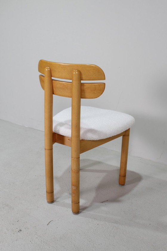 Image 1 of 4x vintage eetkamerstoelen - teddy en hout, jaren '70