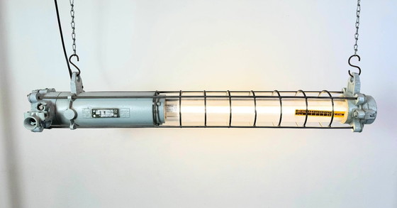 Image 1 of Lampada a sospensione industriale grigia di Elektrosvit, anni '80