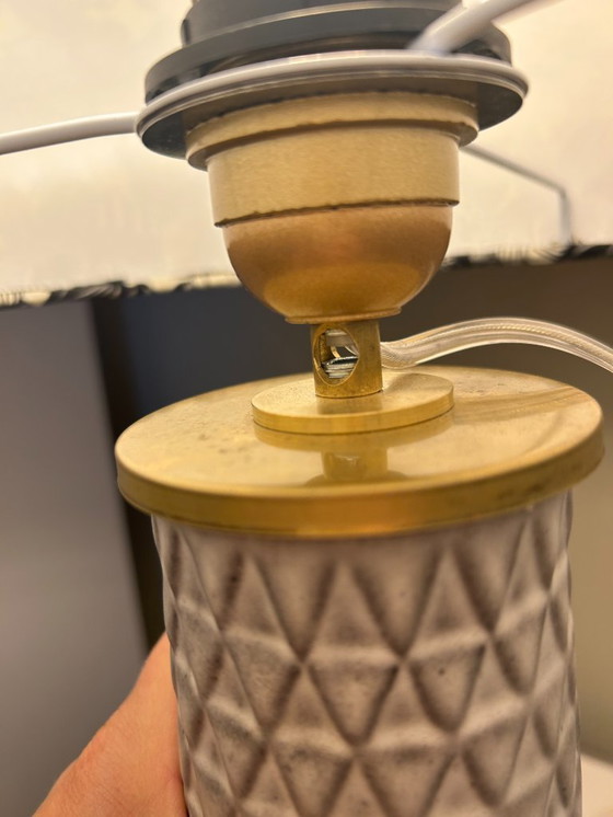 Image 1 of  2er Set brutalistische Keramik Vasenlampen, Bodo Mans für Bay Keramik, West Germany, 1960er