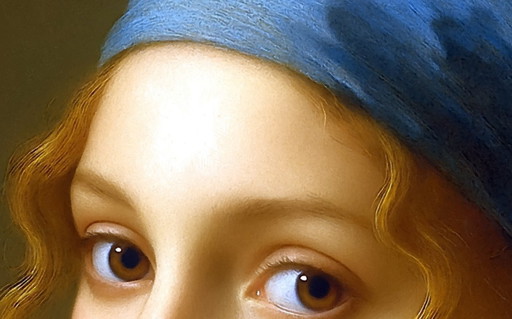 Framed Canvas Print "Girl with a Pearl Earring" by Johannes Vermeer / Wall Art (60 x 60 cm)