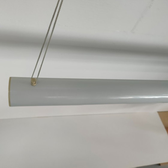 Image 1 of Vintage grijze 'fluorencent tube lamp' jaren 70/80. 