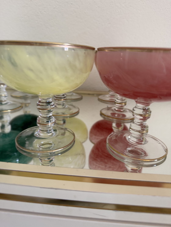 Image 1 of Coupes à glace multicolore cristal vénitien 