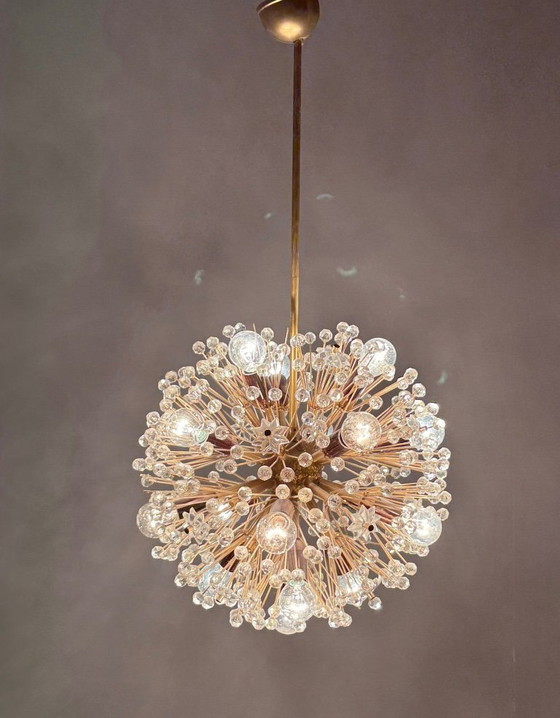 Image 1 of Lámpara de araña Snowball/Sputnik de latón, diseñada por Emil Stejnar, Austria, década de 1960.
