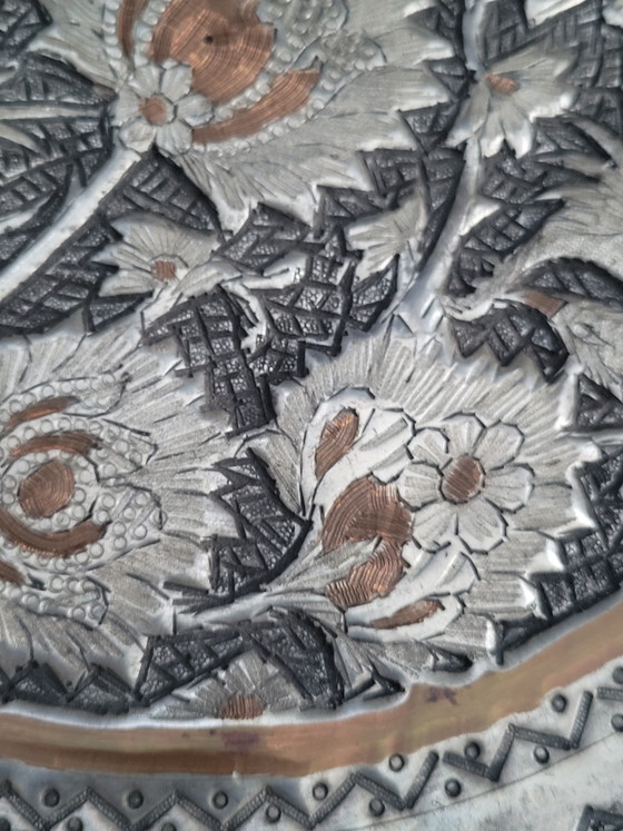 Assiette murale persane, fabrication artisanale Ghalamzani, 38 cm / 1 kg – Décorations murales, Copper (photo 10 of 11)