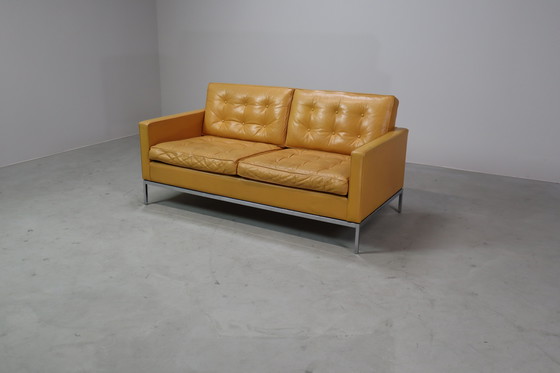Image 1 of Florence Knoll two-seater sofa in mustard yellow leather
