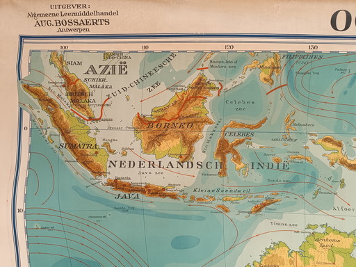 School map: Dutch East Indies, Australia, Oceania