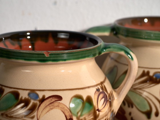Coppia di vasi vintage in ceramica smaltata a due manici, Europa Centrale, c. 1950 #7, Vasi per piante (foto 3 di 10)