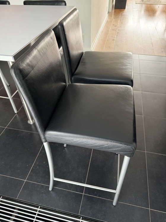 4 Hockers Walter Knoll – Barkrukken, Leather, Metal (photo 12 of 15)
