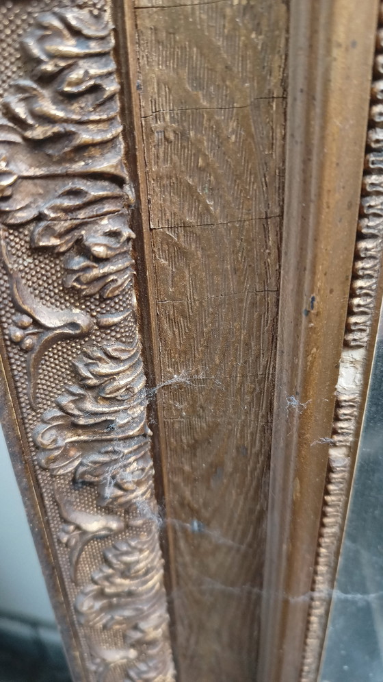 Image 1 of Miroir ancien art déco avec verre taillé