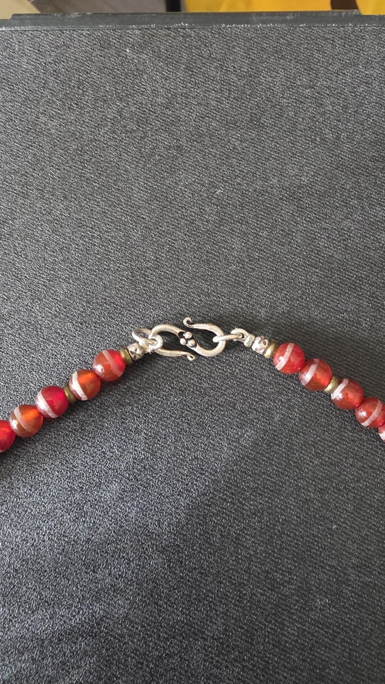 Traditional ethnic carnelian/silver necklace, Decoration, Stone, Gold (photo 3 of 5)