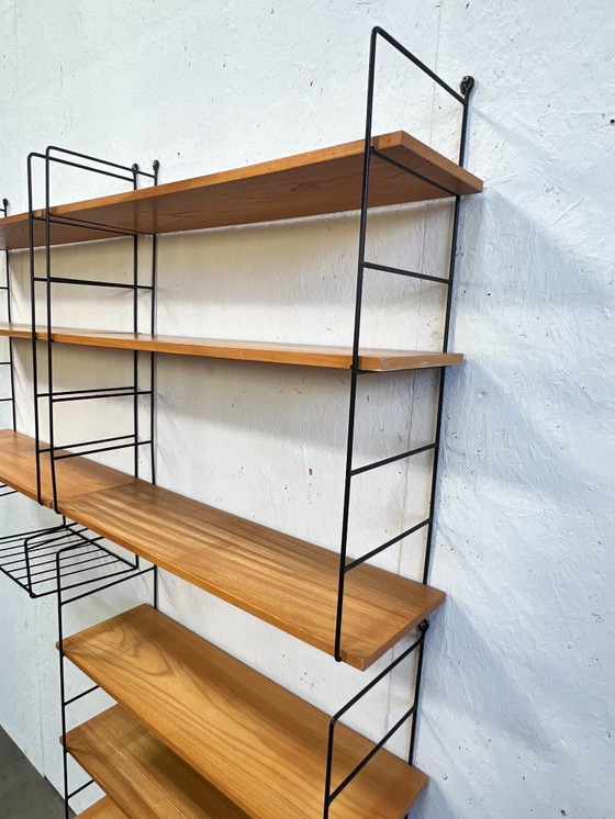 Image 1 of Étagère murale vintage en hêtre / système mural modulaire, Allemagne années 1970