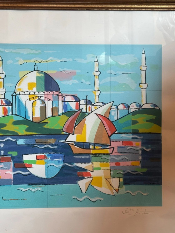 Lithograph of "Istanbul" by Ibrahim Kodra 1970s – Paintings & Drawings, Paper, Geometrisch (photo 4 of 9)