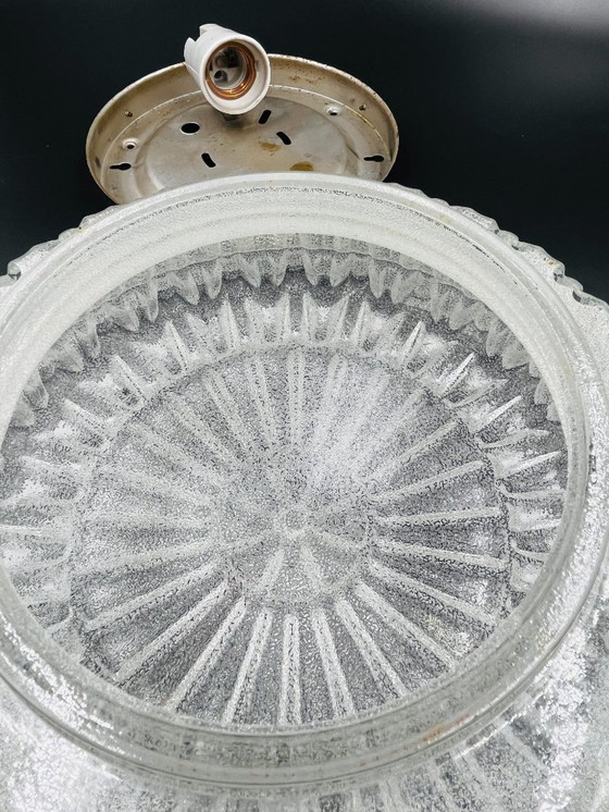 Image 1 of Plafonnier en verre relief sablé RZB