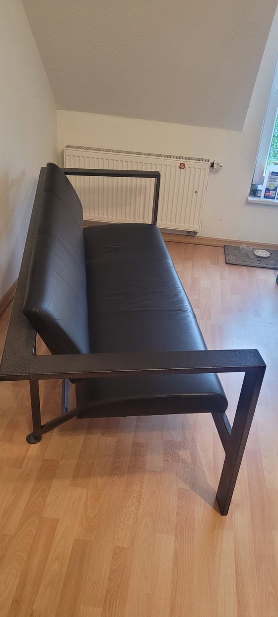 Image 1 of Designbank leer & staal